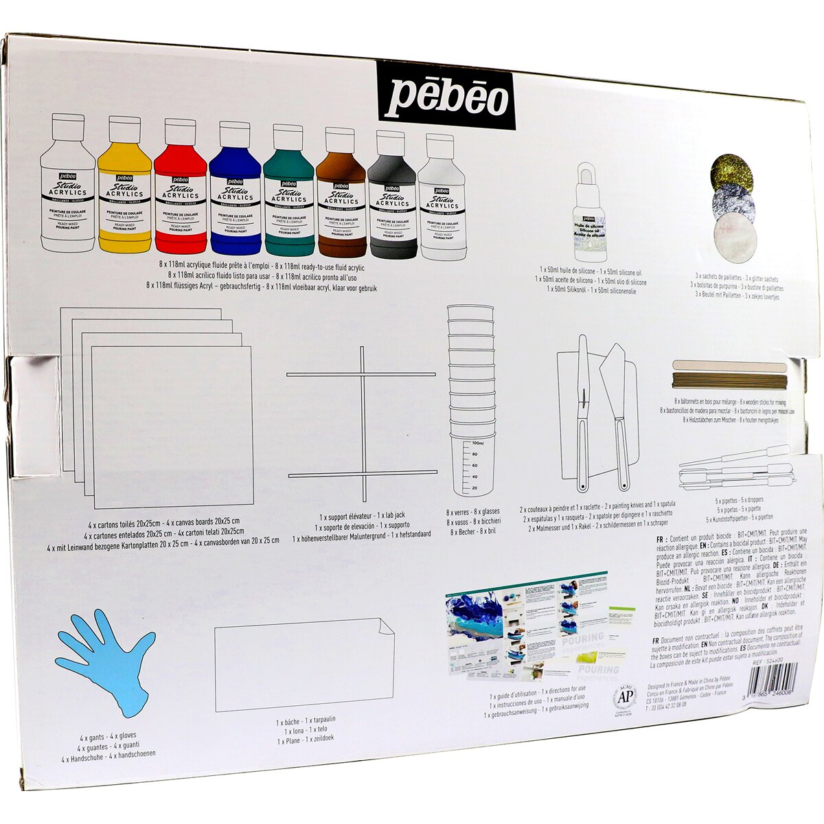 Kit de pouring listo para usar con 47 piezas Pebeo multicor Multicolor-2