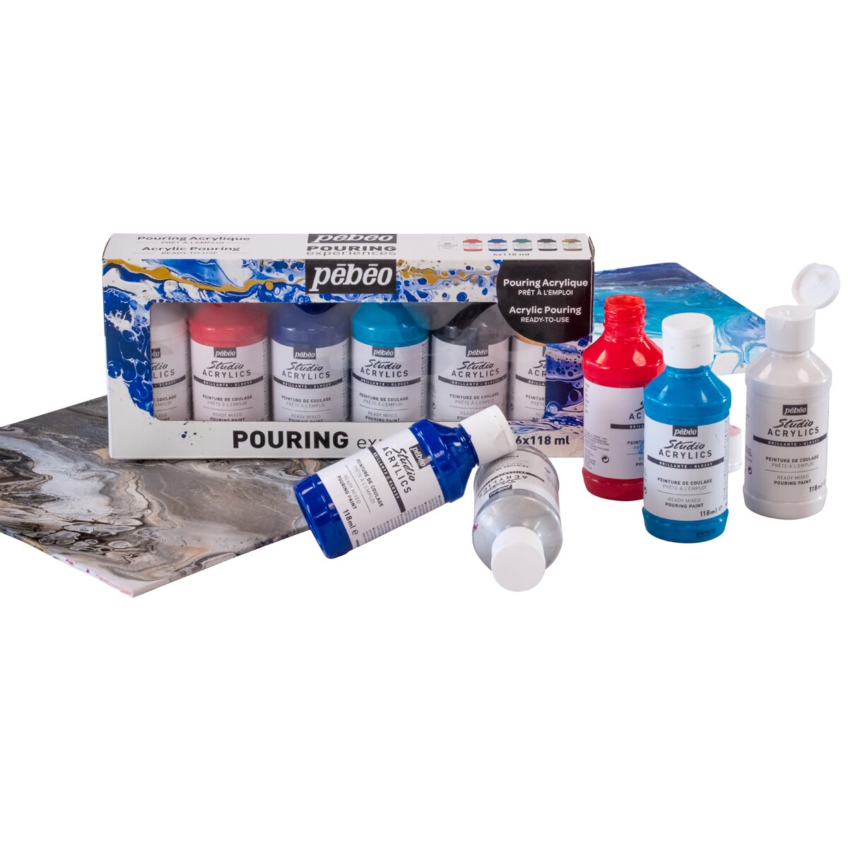 Conjunto de Pouring Acrílico Pronto a Usar 6x118 ml - Multicolor Multicolor-4
