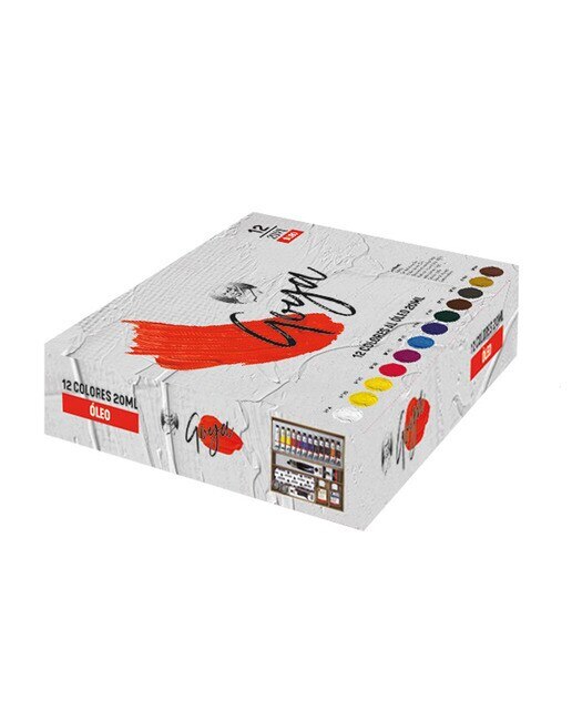 Caixa de Madeira com 12 Tubos de Óleo e Auxiliares 20 ml - Multicolor 3