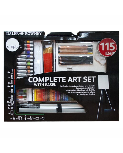 Imagem 0 de Conjunto de Arte 155 Peças com Cavalete Simply