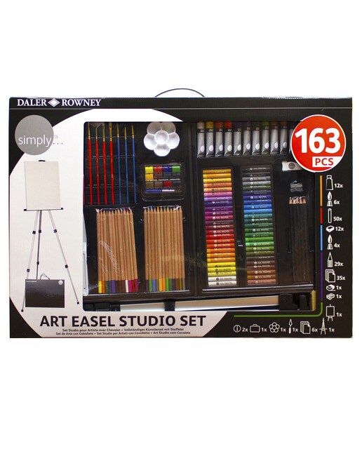 Imagem 0 de Conjunto de Arte Completo 163 Peças com Cavalete Simply