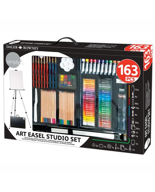 Conjunto de Arte Completo 163 Peças com Cavalete Simply 2