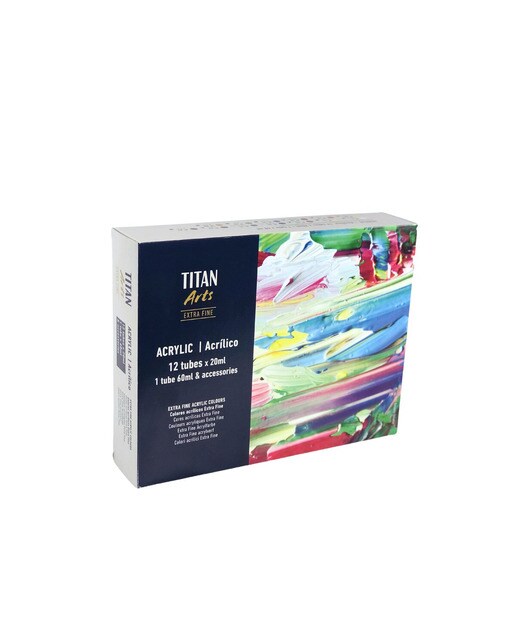 Caixa de Madeira Acrílico Extrafino 12 tubos 20 ml - Multicolor Multicolor-2
