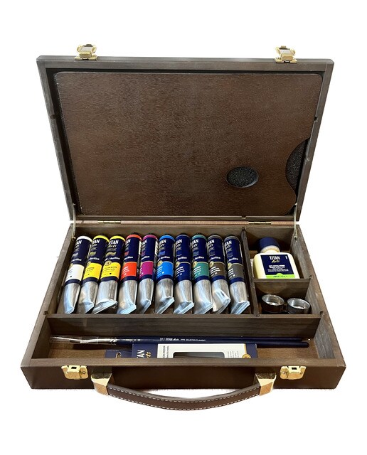 Caixa de Madeira Acrílico Extrafino 10 tubos 60ml - Multicolor Multicolor-1