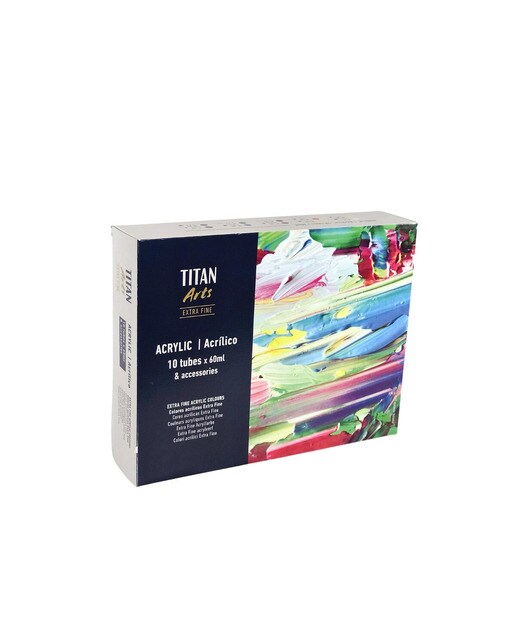 Caixa de Madeira Acrílico Extrafino 10 tubos 60ml - Multicolor Multicolor-2
