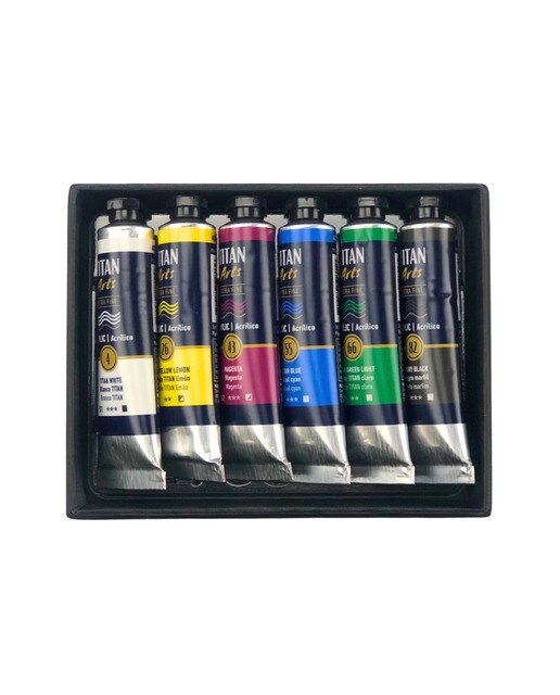Conjunto de 6 Tubos Acrílico Extrafino 20 ml - Cores Primárias Multicolor-2