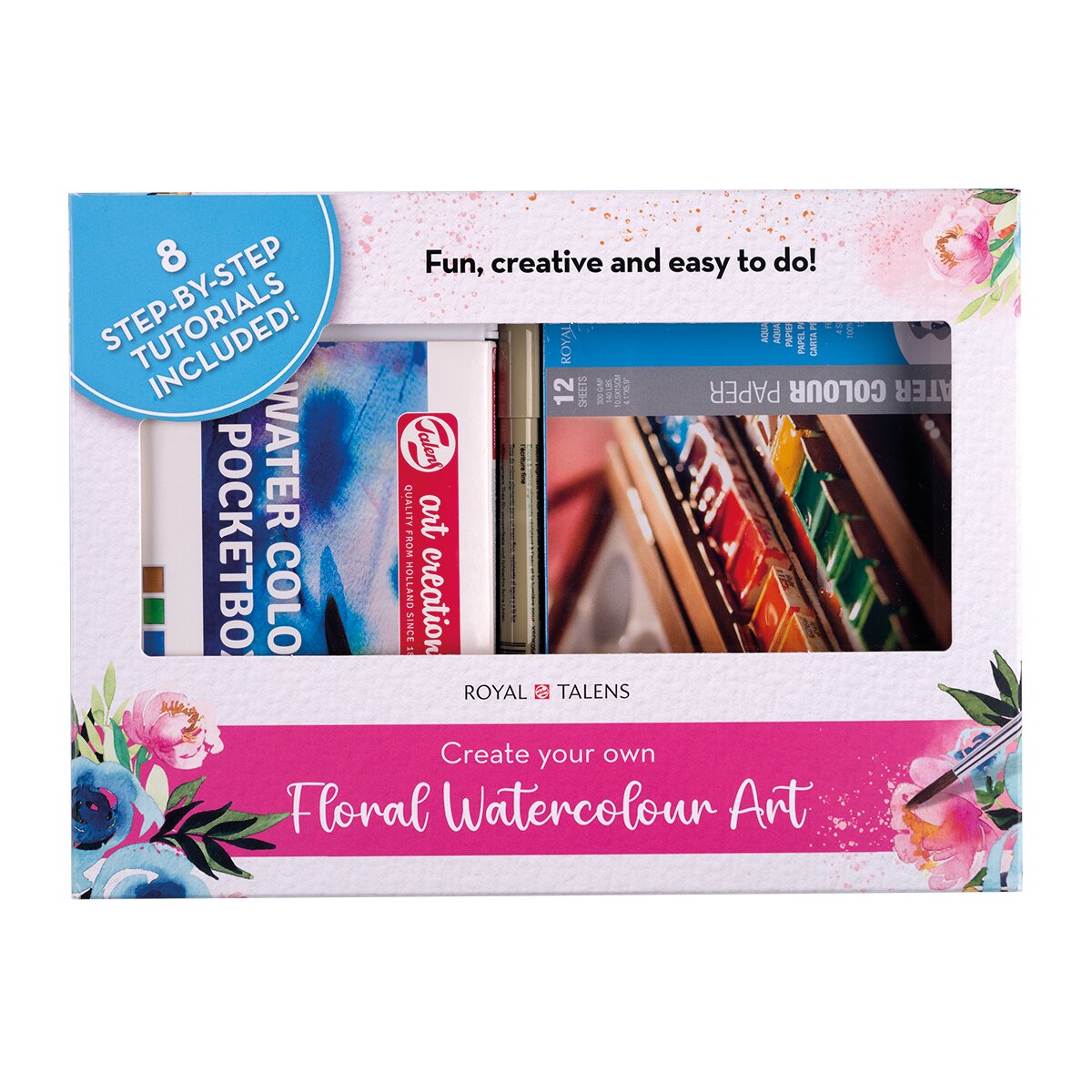 Imagem 0 de Conjunto de Iniciação de Aguarelas Floral Multicolor Talens