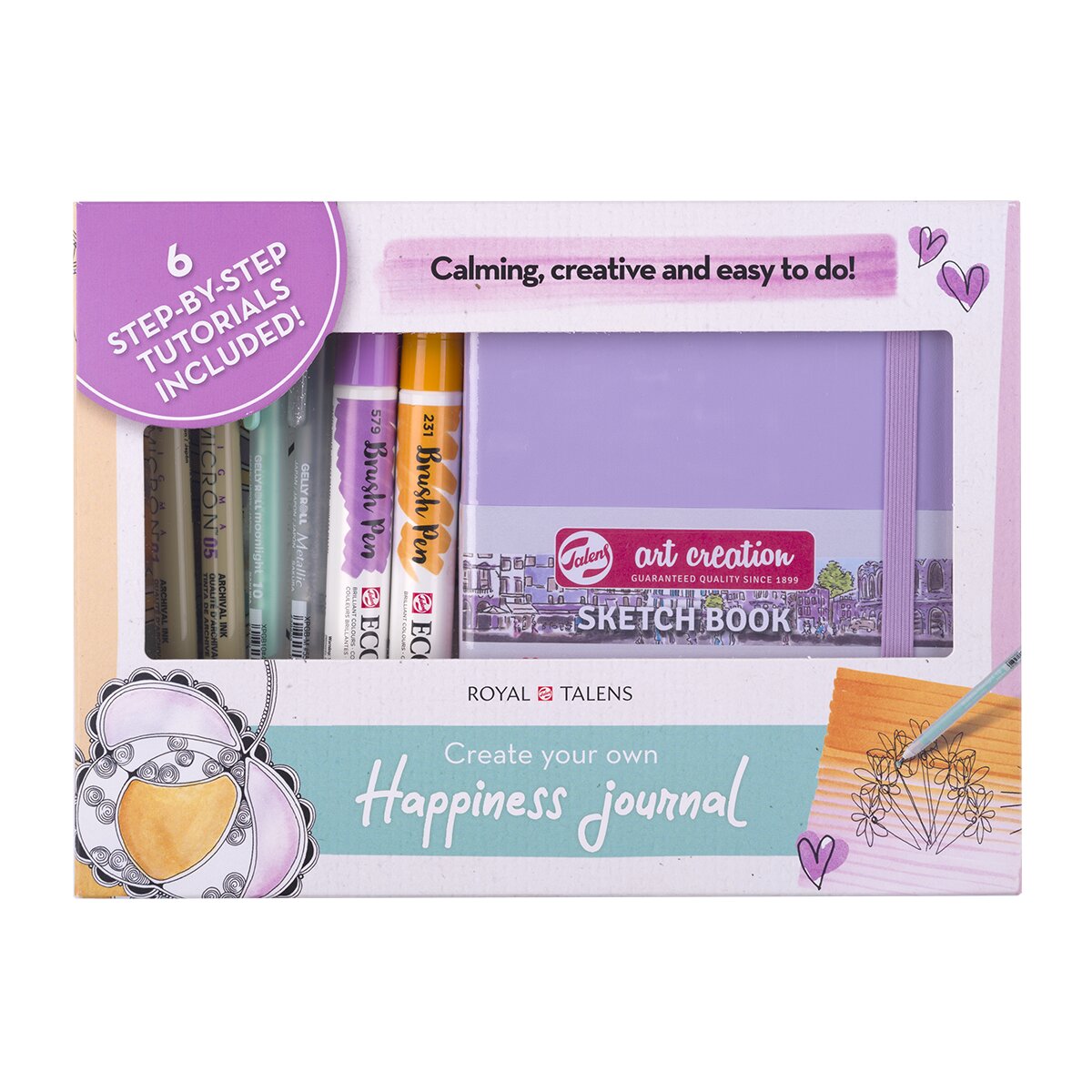 Imagem 0 de Conjunto de Iniciação do Happiness Journal Talens Multicolor