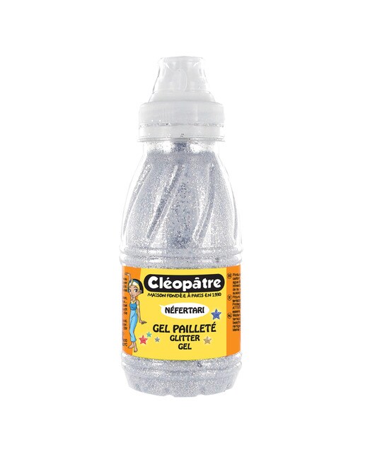 Frasco de Gel de Purpurina Prateado 250 g Cleopatre Prateado Prata-1