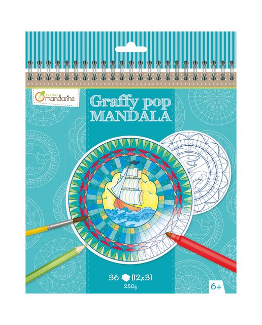 Imagem 0 de Caderno de colorir Espiral 20 x 20 cm Mandalas