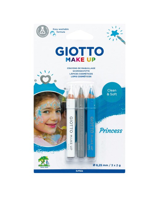 Blister 3 Lápis Cosméticos Temática Princesa Make Up Multicolor-1