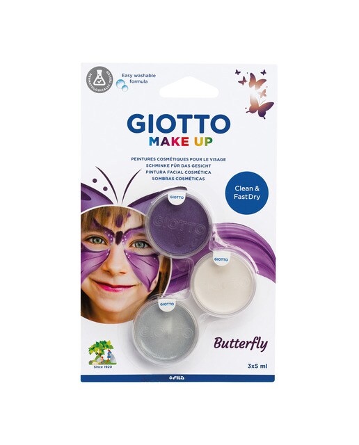 Blister 3 Unidades de Pintura Facial Cosmética Temática Borboleta Make Up Multicolor-1