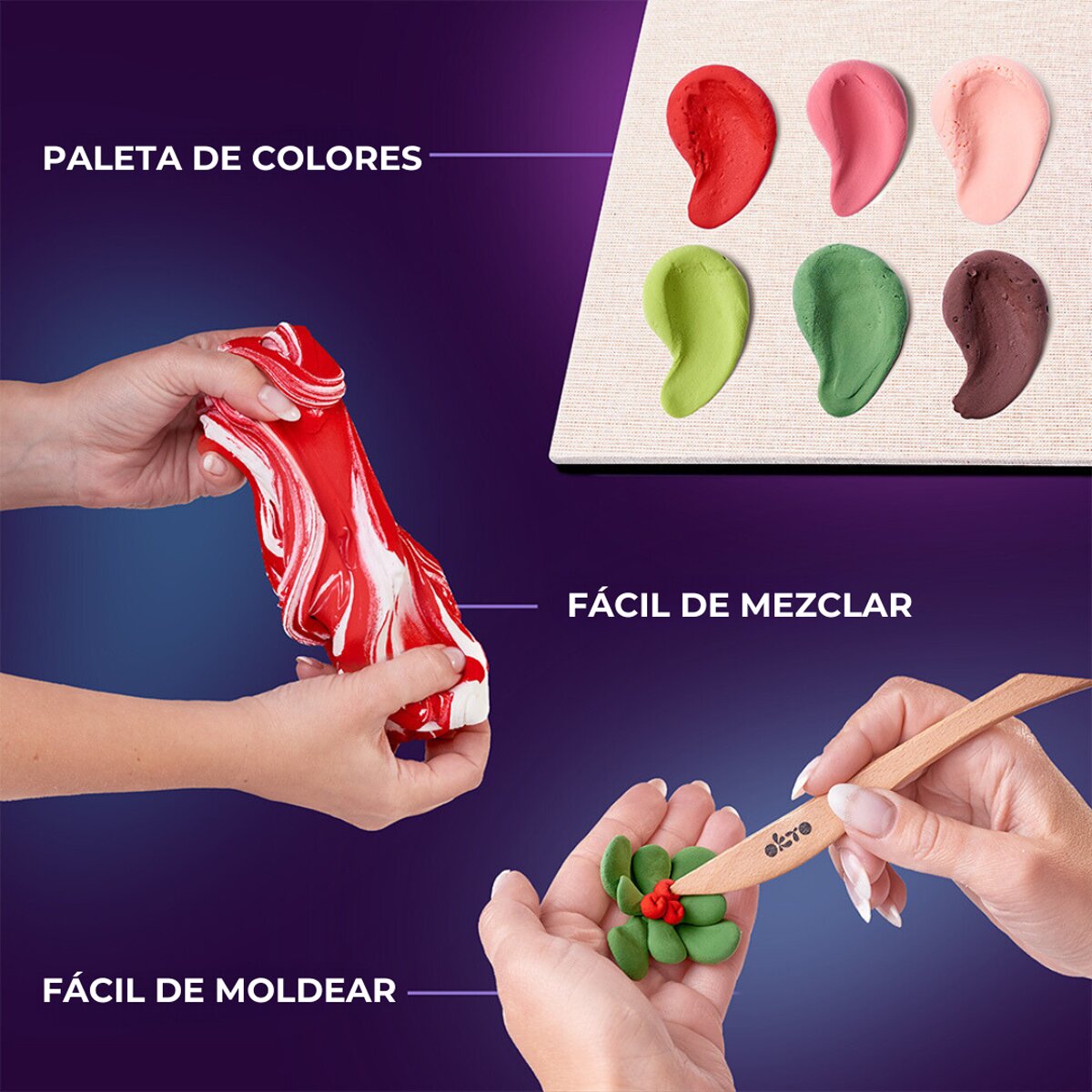 Conjunto de Criatividade Caixa de Madeira e Suculenta, Okto 4