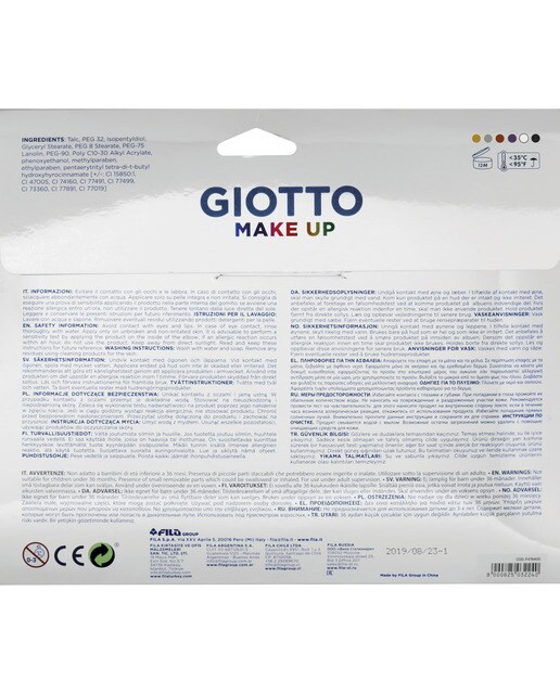 Set 6 unidades x 5 ml pintura facial cosmética Make Up Giotto metal 9