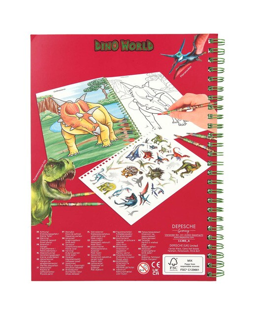 Livro para Colorir com Lápis de Cor Dino World 8