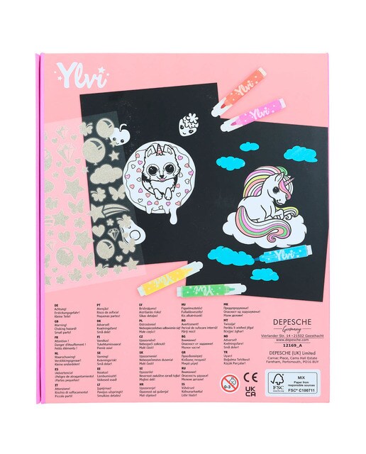 Conjunto de livro de colorir neón Ylvi Depesche 8