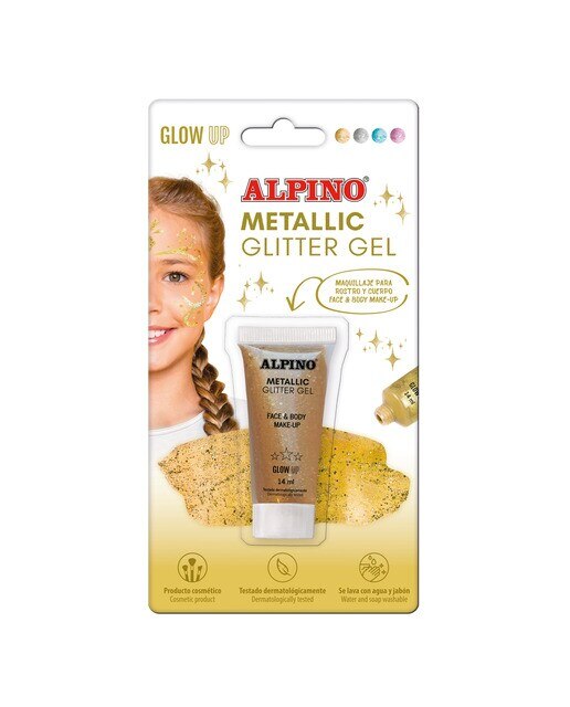 Blister de Maquilhagem de Gel com Purpurina Metalizado - Dourado 1