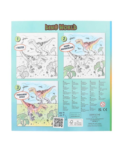 Livro de aguarelas Dino World 7