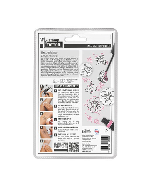 Set My Stamp Tattoo floral LaDot rosa Rosa-2