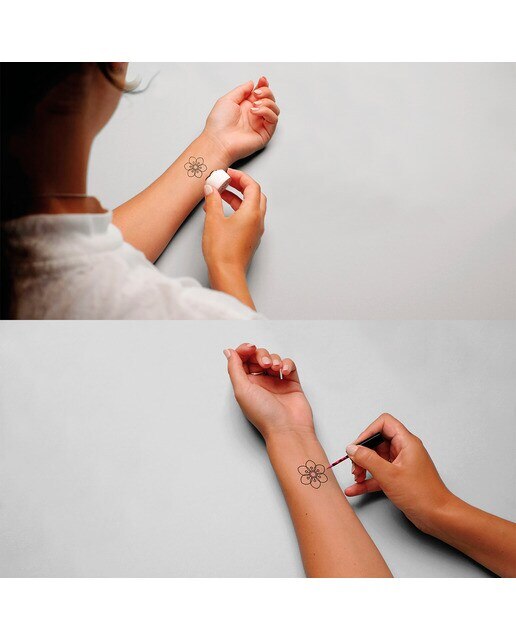 Set My Stamp Tattoo floral LaDot rosa Rosa-4