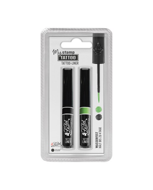 My Stamp Tattoo pack 2 liners LaDot preto e verde Verde-1