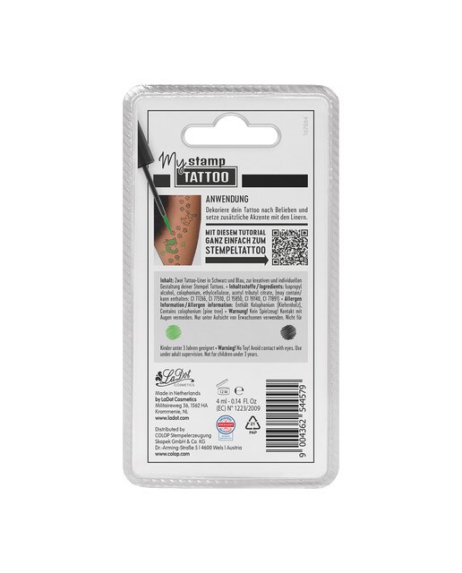 My Stamp Tattoo pack 2 liners LaDot preto e verde Verde-2