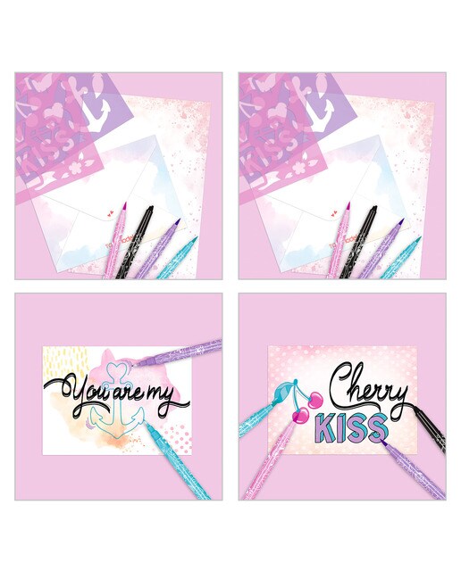 Conjunto de cartas e lettering TOPModel 7