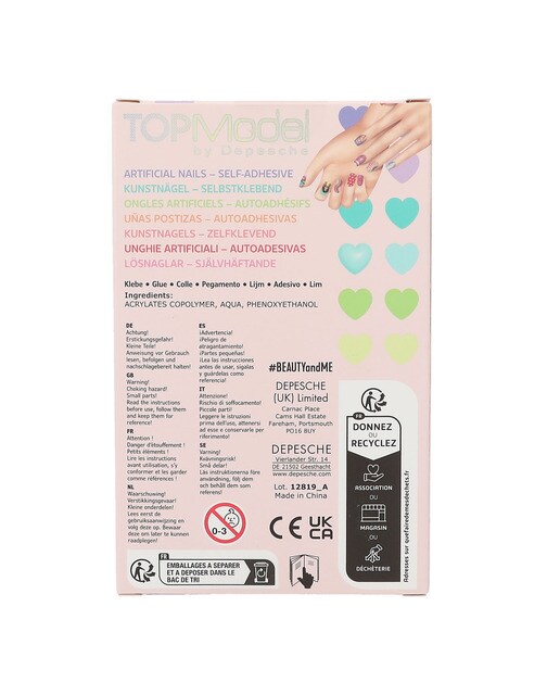 Uñas artificiales planas neón Beauty and Me TOPModel 5