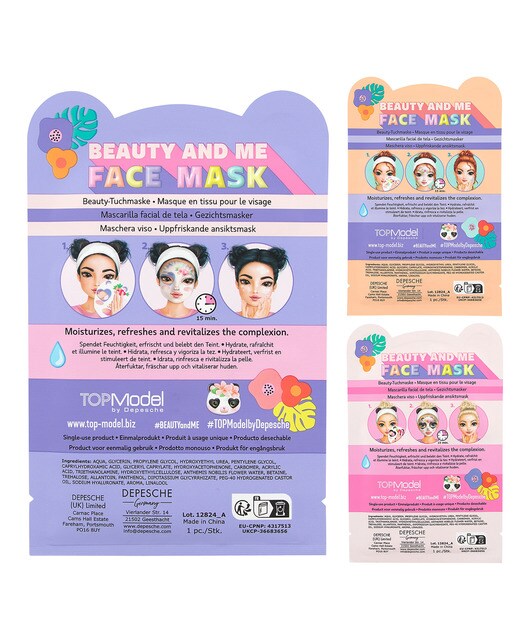 Mascarilla facial animal Beauty and Me TOPModel Surtido-6