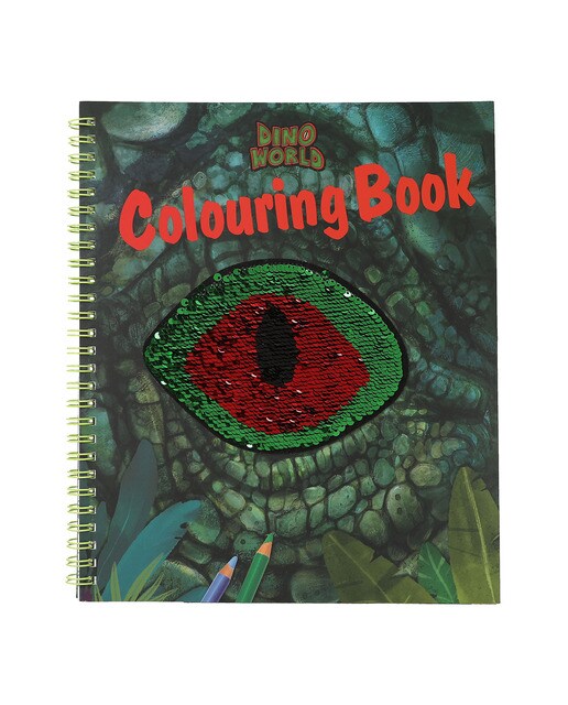 Livro de colorir com lantejoulas Dino World 2
