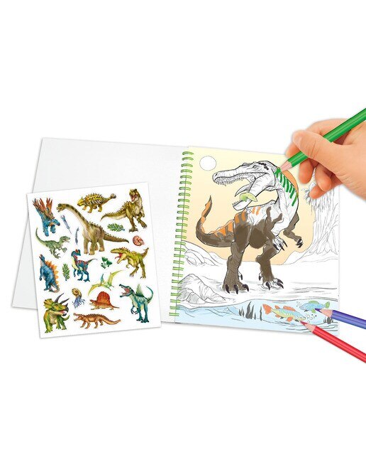 Livro de colorir com lantejoulas Dino World 4