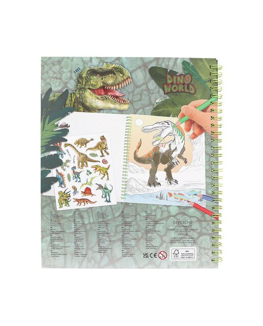 Livro de colorir com lantejoulas Dino World 6