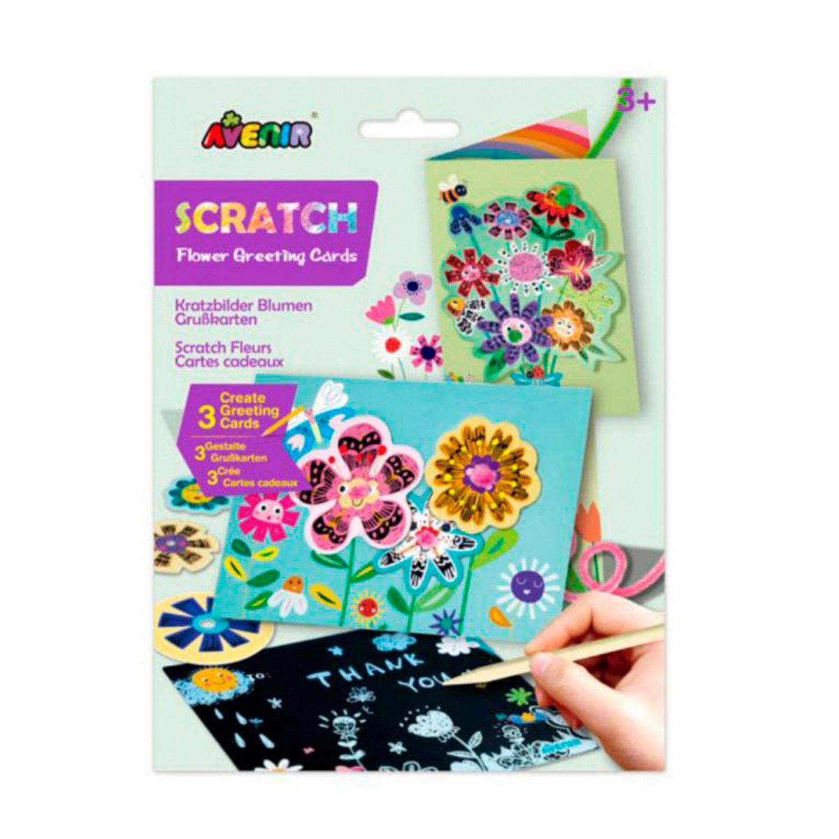 Cartões de felicitações Flores Scratch Avenir Multicolor Multicolor-1