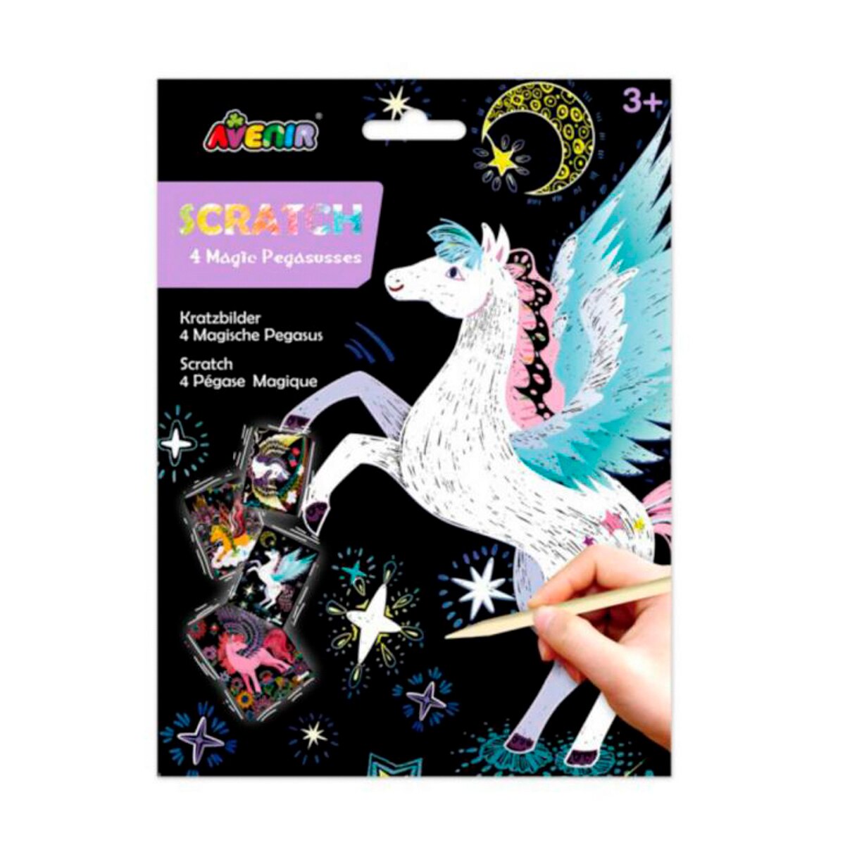 Lámina Scratch Magic Pegasos 4 hojas Avenir Multicolor Multicolor-1