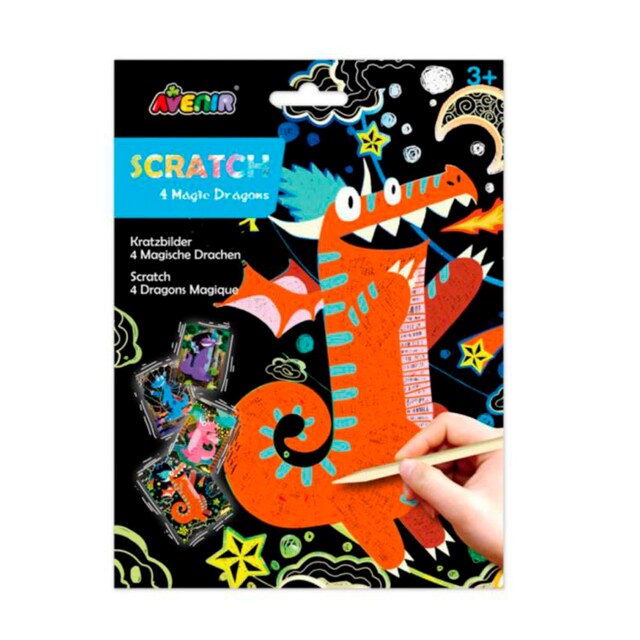 Imagem 0 de Lâmina Scratch Magic Dragões 4 folhas Avenir Multicolor
