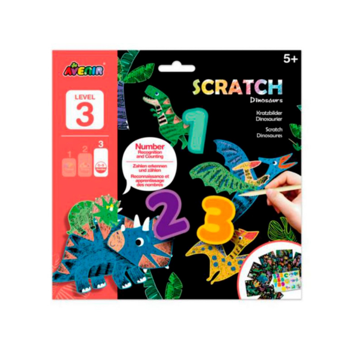 Lámina Scratch Dinosaurios Nivel 3 Avenir Multicolor Multicolor-1