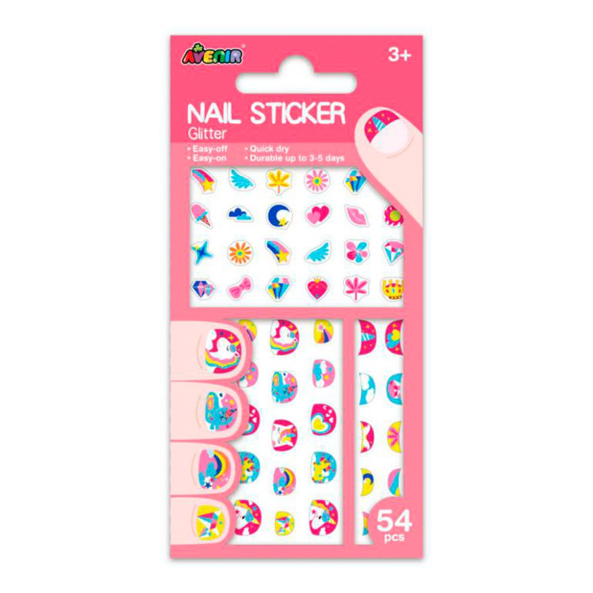 Pegatinas Uñas Unicornio Avenir Multicolor Multicolor-1