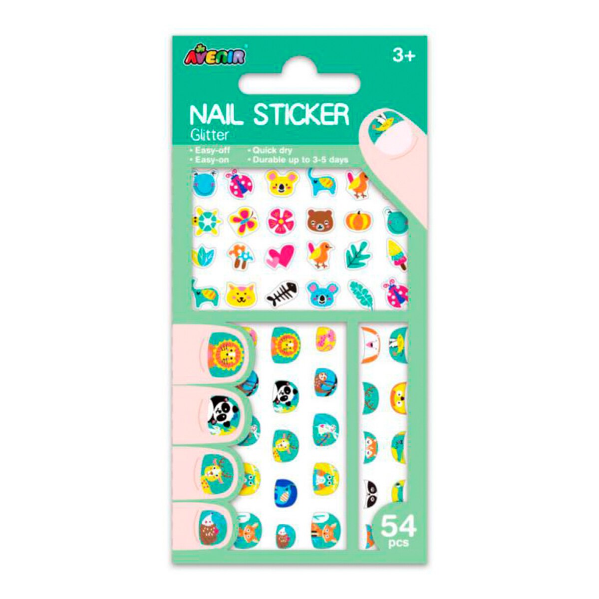 Pegatinas Uñas Animales Avenir Multicolor Multicolor-1