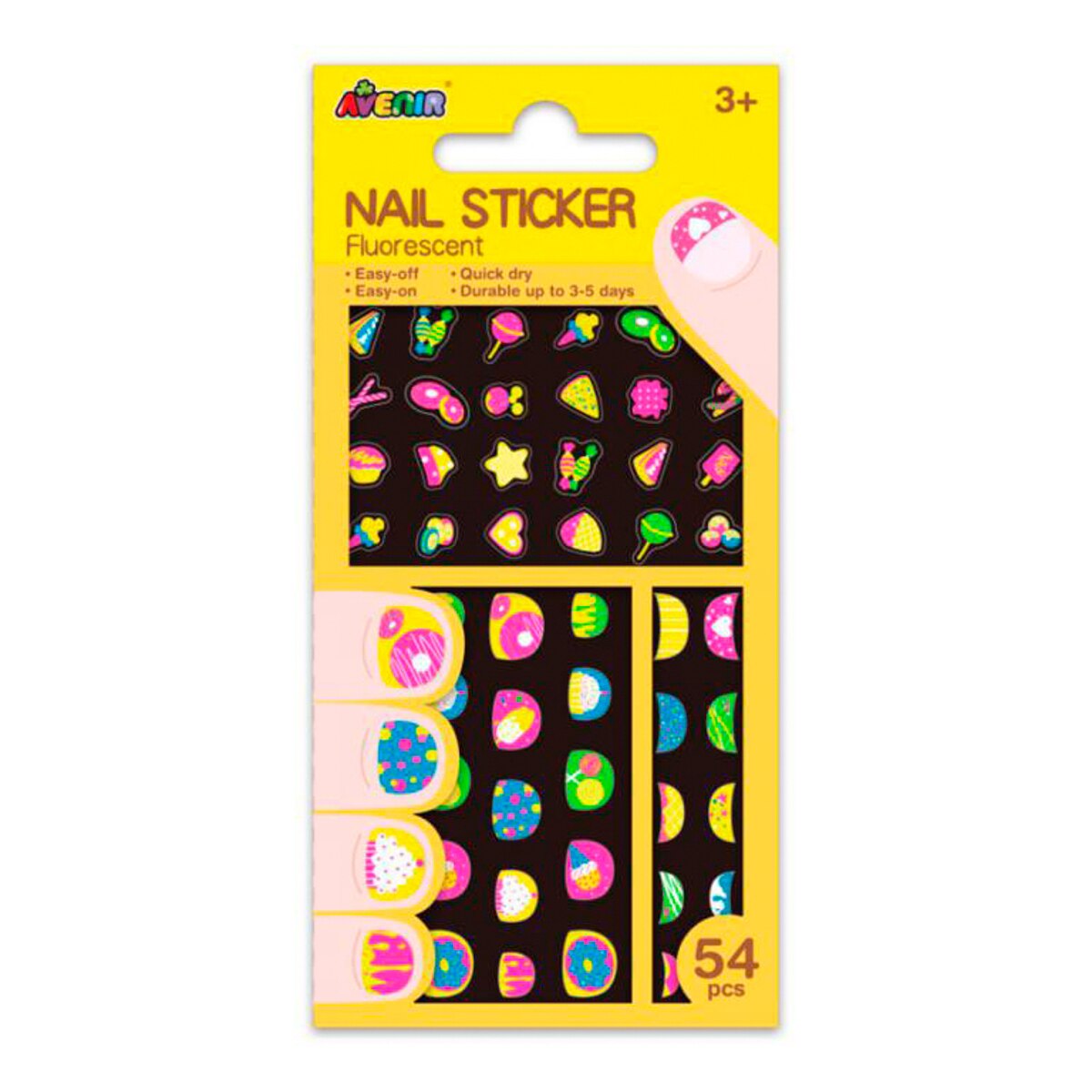 Pegatinas Uñas Galletas Fluorescentes Avenir Multicolor Multicolor-1
