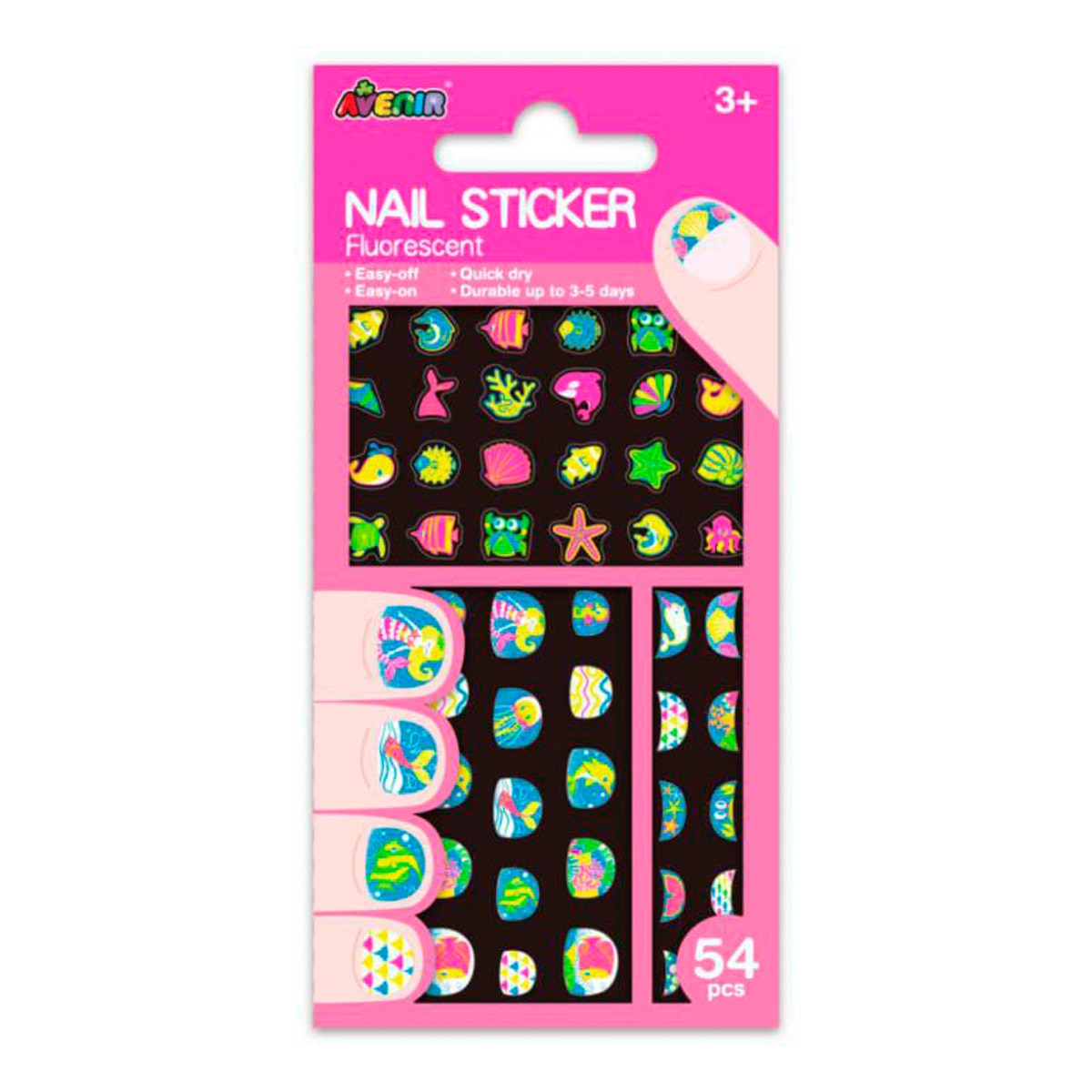 Pegatinas Uñas Mar Fluorescente Avenir Multicolor Multicolor-1