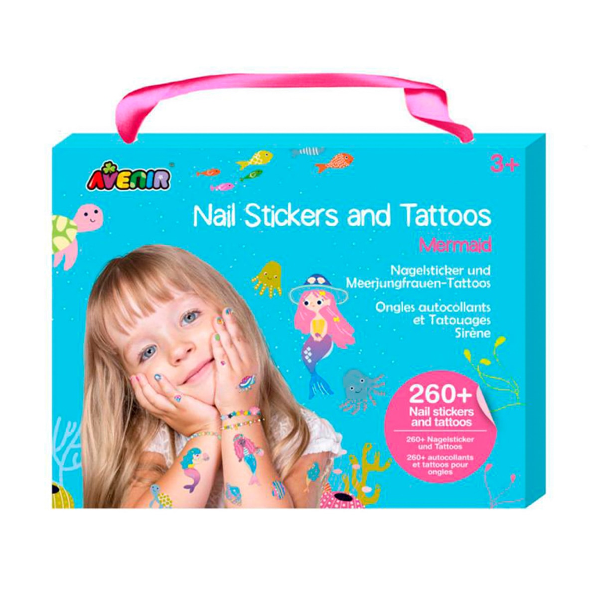 Imagem 0 de Set Autocolantes Unhas e Tatuagens Sirenas Avenir Multicolor