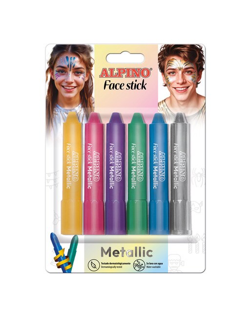 Blister 6 stick de rosto Alpino metálico 1