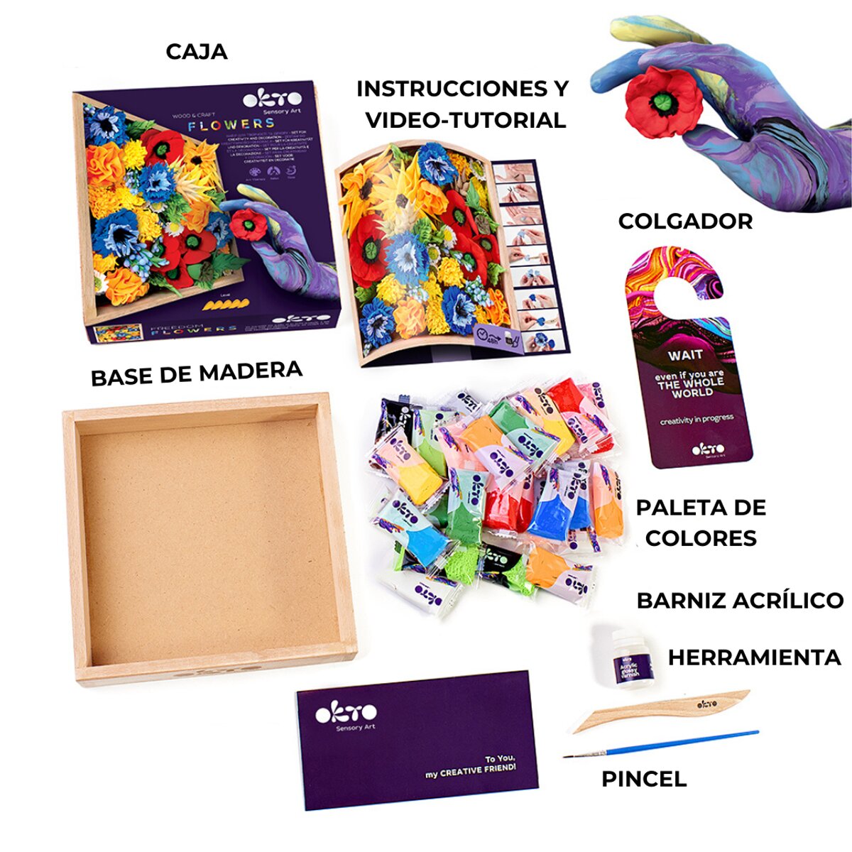 Imagen 3 de Set de madera & craft  Air clay suave al tacto  Freedom  OKTO  multicolor Multicolor