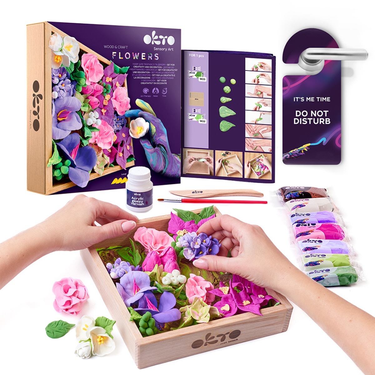 Set de madera & craft Air clay suave al tacto Inspiration OKTO multicolor Multicolor-2