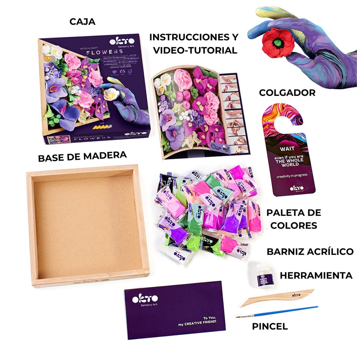 Set de madera & craft Air clay suave al tacto Inspiration OKTO multicolor Multicolor-3