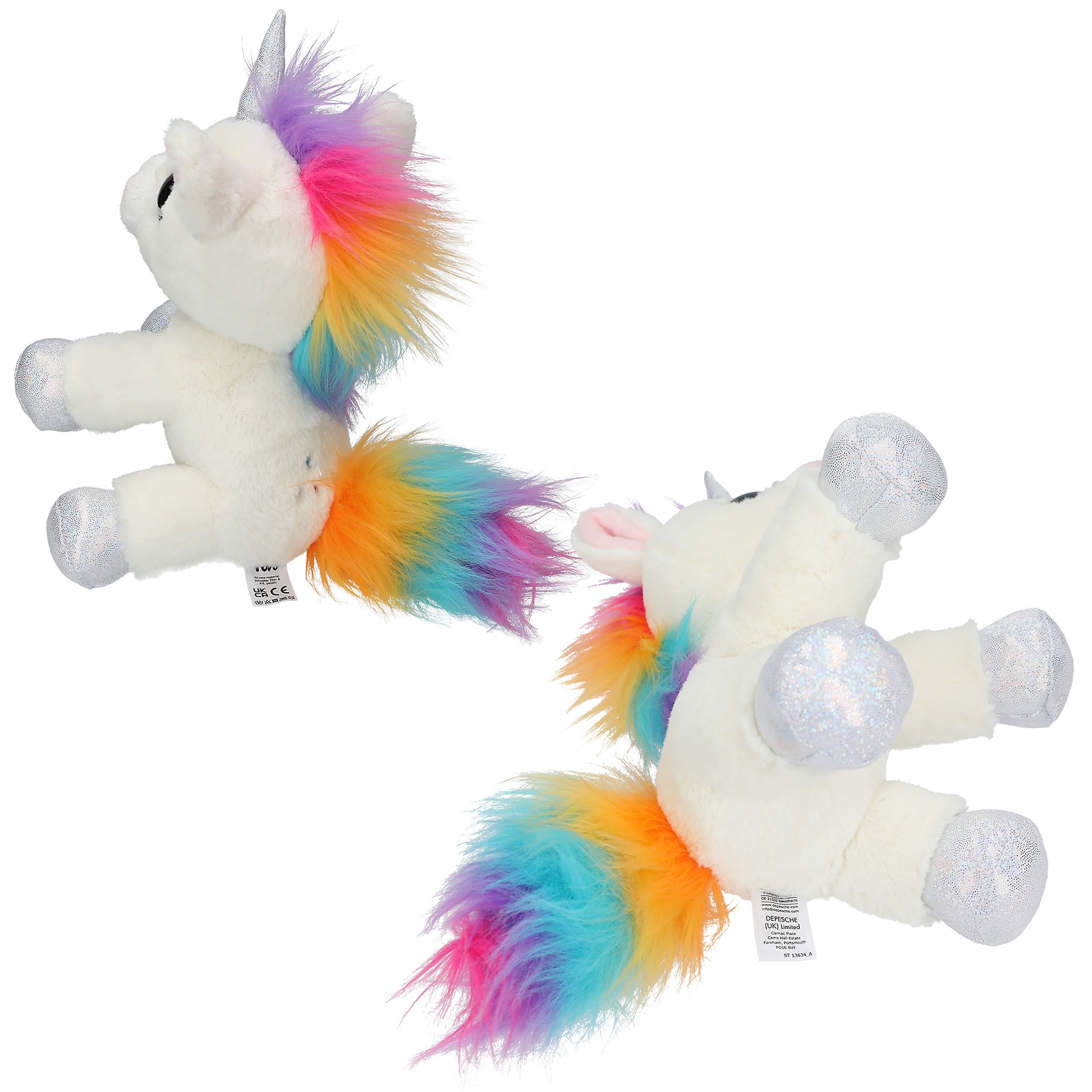 Unicornio peluche blanco 22 cm Ylvi 6