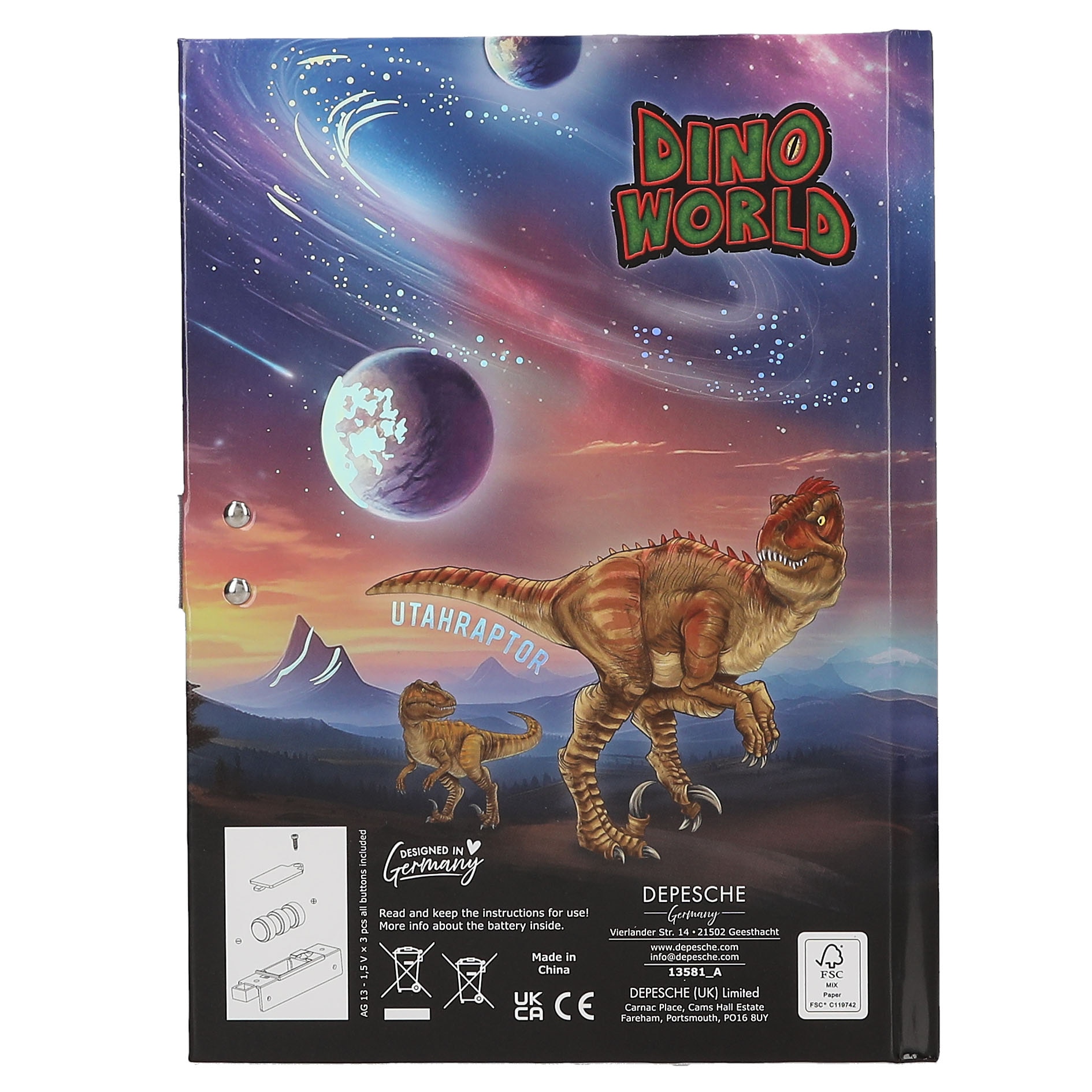 Diario con código secreto Dino World 6
