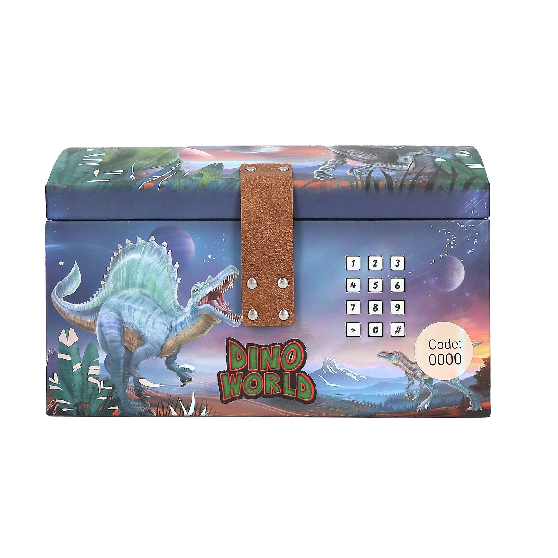 Cofre del tesoro con código Dino World 5