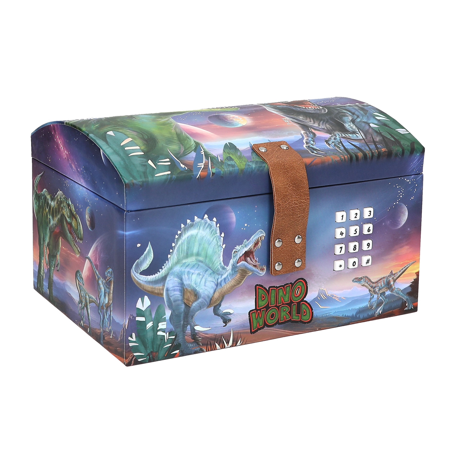 Cofre del tesoro con código Dino World 6