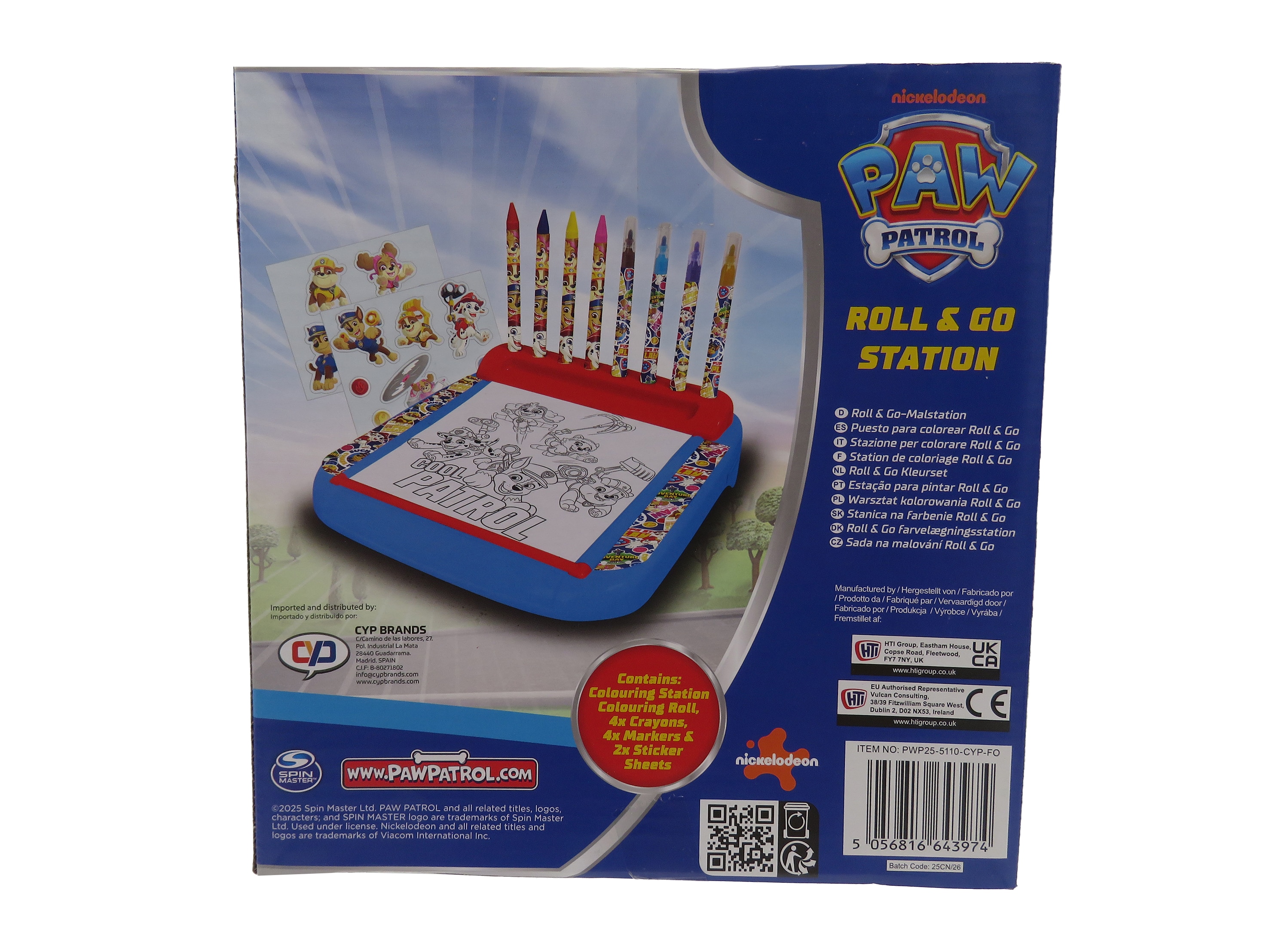 Estacion portatil de dibujo roll & go Paw Patrol CyP Brands azul multicolor Azul / Multicolor-2